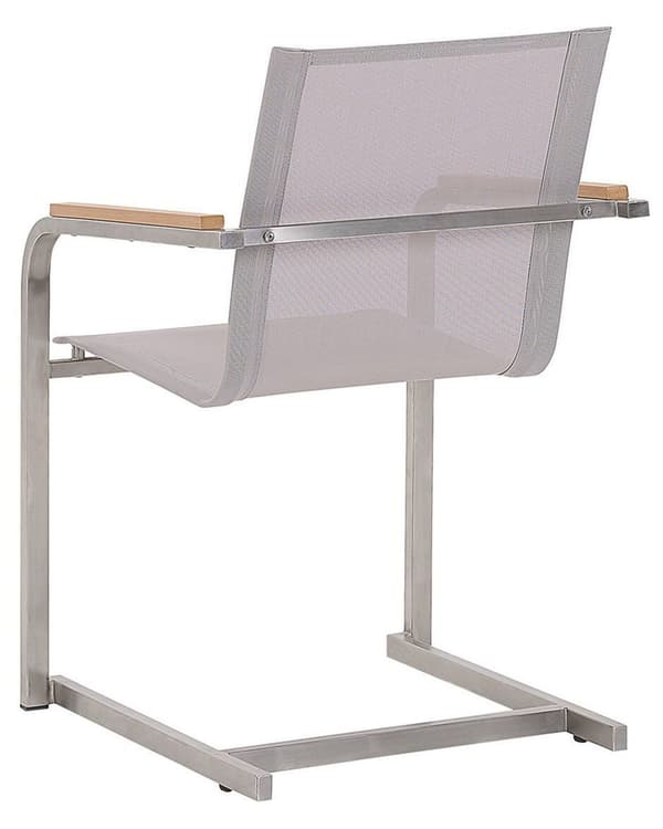 Trädgårdsstol 2 st Beige Syntetiskt Material Rostfritt Stålram