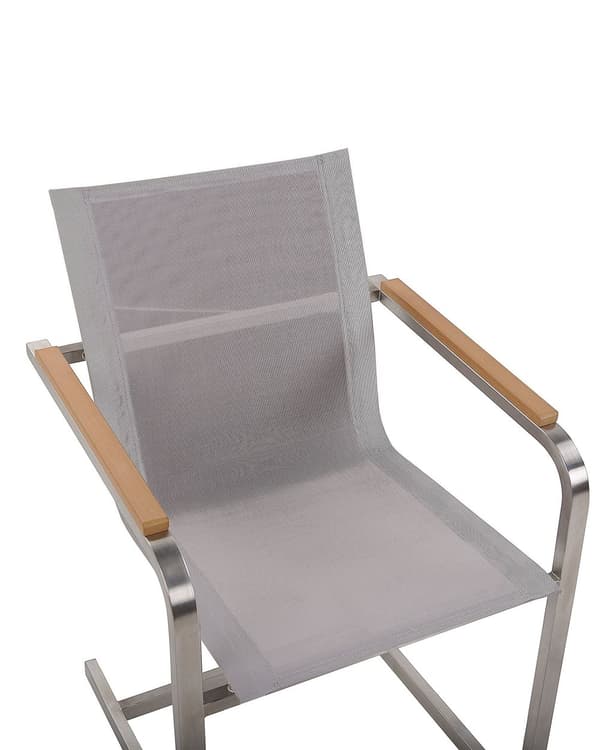 Trädgårdsstol 2 st Beige Syntetiskt Material Rostfritt Stålram