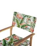 Pikkukuva 6 / 11: Puutarhatuoli vaalea akaasia 50 x 91 x 50 cm luonnonvalkoinen / flamingokuvio vaihtokangas 2 kpl kokoontaitettava