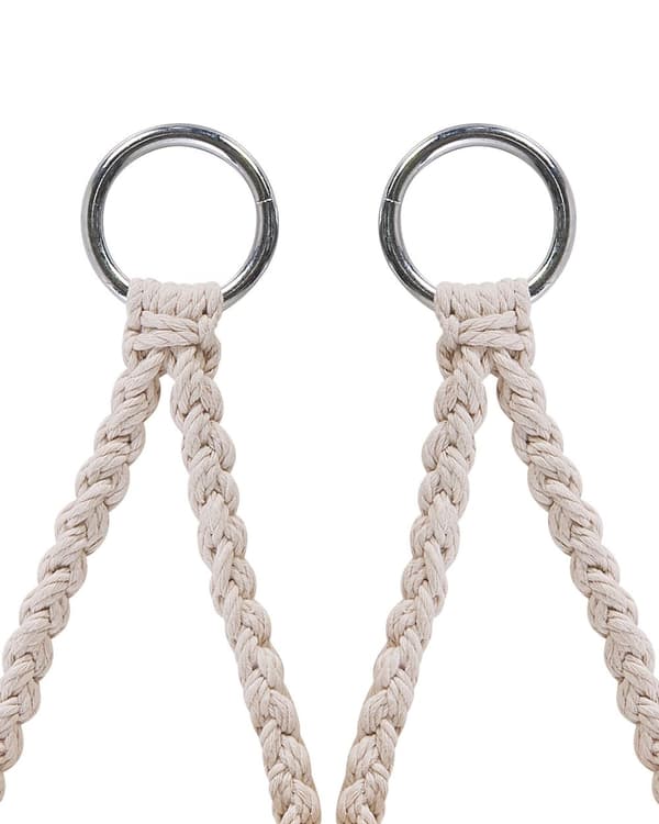 Hängstol Vit Macrame Flätad Sits Inomhusgunga Boho Stil