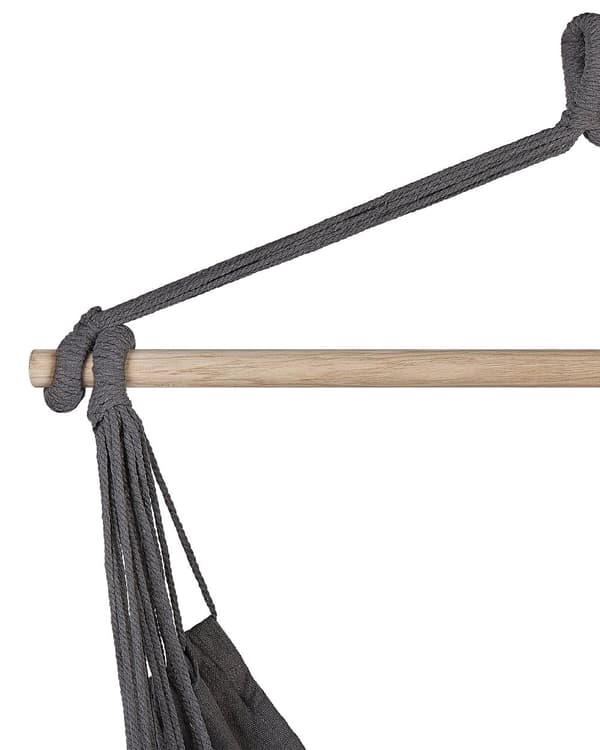 Hammock Grå Bomull och Polyester Gunga Inomhus Utomhus Boho Stil