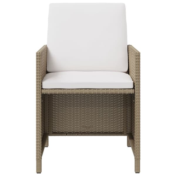 vidaXL Trädgårdsstolar med dynor 4 st konstrotting beige