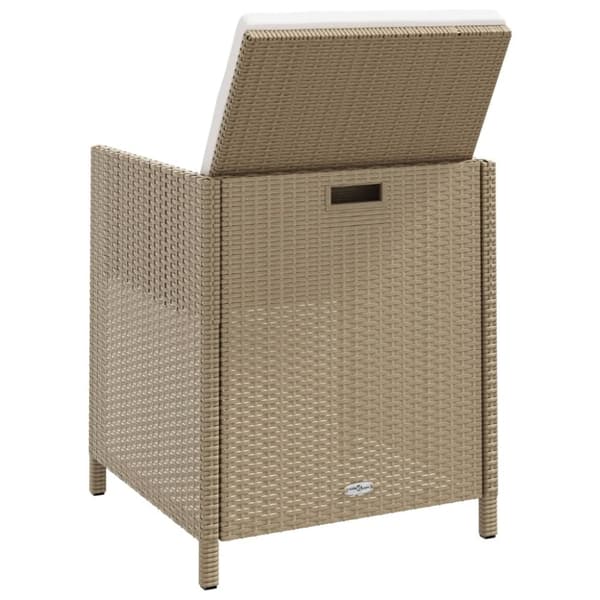 vidaXL Trädgårdsstolar med dynor 4 st konstrotting beige