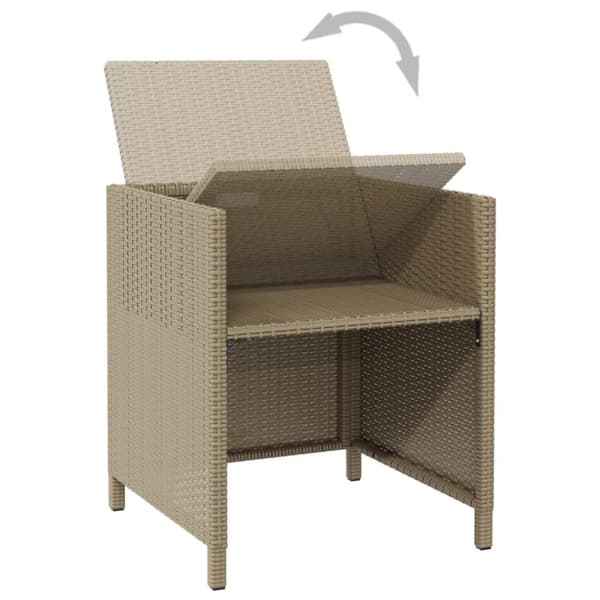 vidaXL Trädgårdsstolar med dynor 4 st konstrotting beige