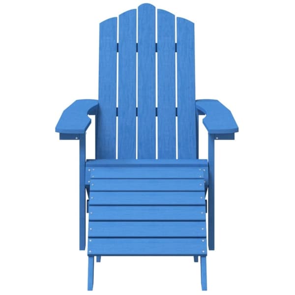 vidaXL Adirondackstol med fotpall HDPE aquablå