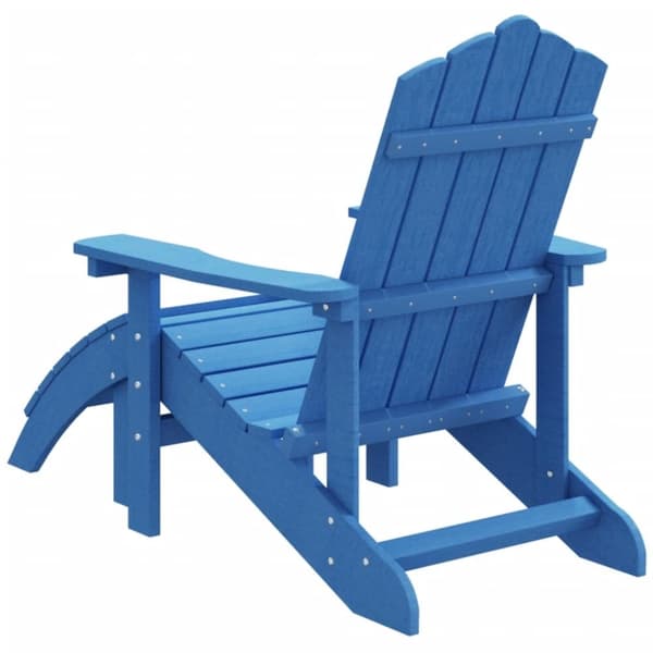vidaXL Adirondackstol med fotpall HDPE aquablå