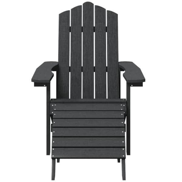 vidaXL Adirondack-havestol med fodstøtte HDPE antracitgrå