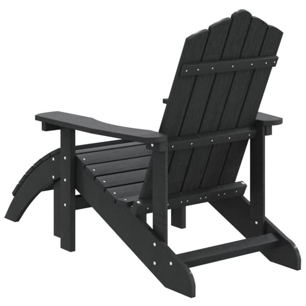 vidaXL Adirondack-havestol med fodstøtte HDPE antracitgrå