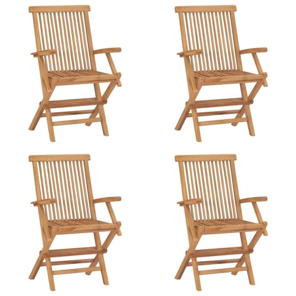 vidaXL Sammenleggbare hagestoler 4 stk heltre teak