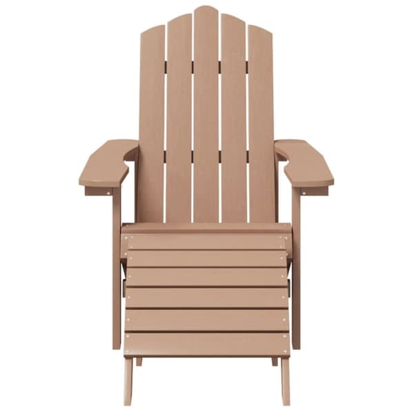 vidaXL Adirondack hagestol med fotskammel HDPE brun