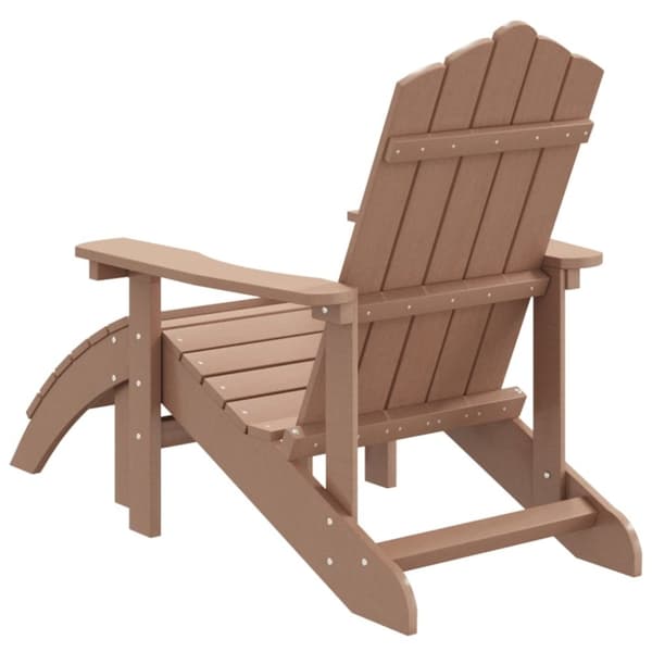 vidaXL Adirondack hagestol med fotskammel HDPE brun