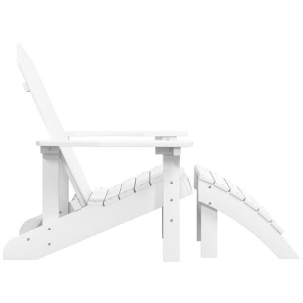 vidaXL Adirondack-havestol med fodstøtte HDPE hvid