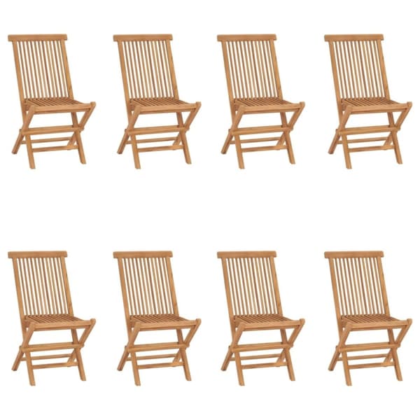 vidaXL foldbare havestole 8 stk. massivt teaktræ
