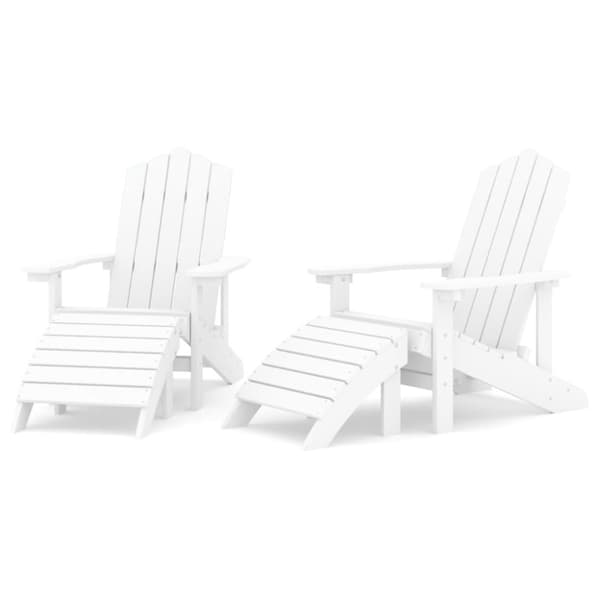 vidaXL Adirondack-havestole med fodstøtte 2 stk. HDPE hvid