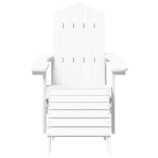vidaXL Adirondack-stole med fodskammel og bord HDPE hvid