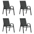Miniatyrbilde 1 av 5: vidaXL Stablebare hagestoler 4 stk svart textilene-stoff