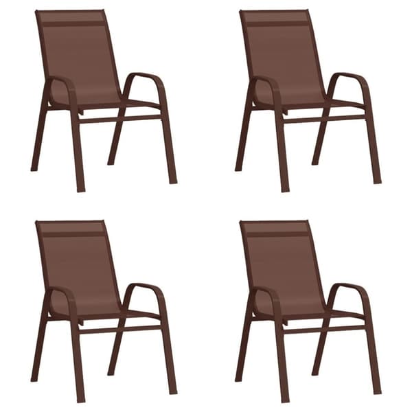 vidaXL stabelbare havestole 4 stk. textilene brun