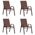Miniatyrbillede 1 af 5: vidaXL stabelbare havestole 4 stk. textilene brun