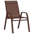 Miniatyrbilde 3 av 5: vidaXL Stablebare hagestoler 2 stk brun textilene-stoff