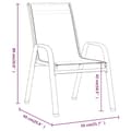 Miniatyrbilde 5 av 5: vidaXL Stablebare hagestoler 2 stk brun textilene-stoff