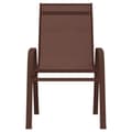Miniatyrbilde 2 av 5: vidaXL Stablebare hagestoler 2 stk brun textilene-stoff