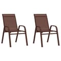 Miniatyrbilde 1 av 5: vidaXL Stablebare hagestoler 2 stk brun textilene-stoff