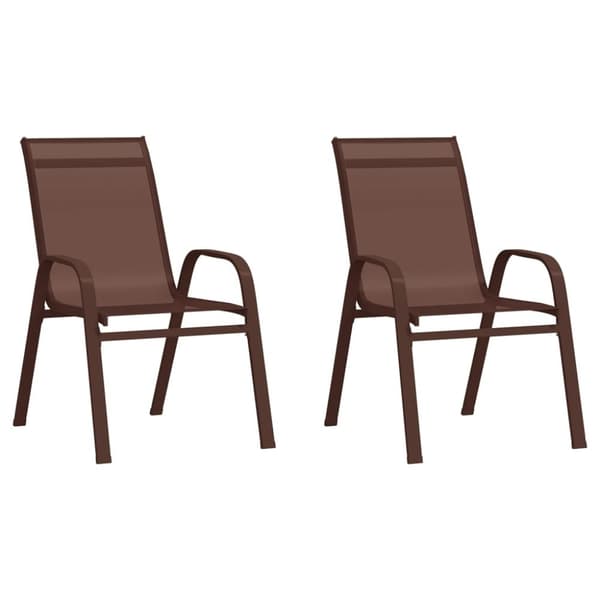 vidaXL Stablebare hagestoler 2 stk brun textilene-stoff