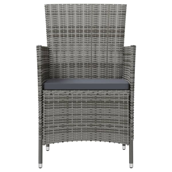 vidaXL havestole med hynder 2 stk. polyrattan grå