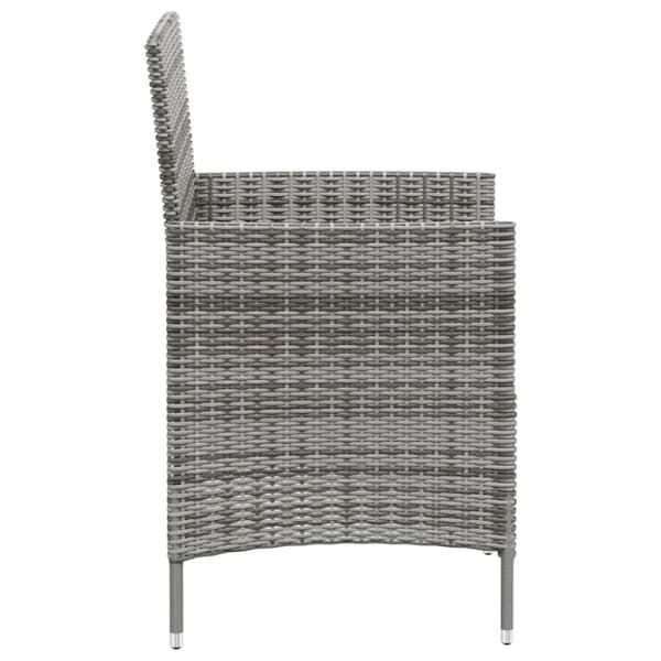 vidaXL havestole med hynder 2 stk. polyrattan grå