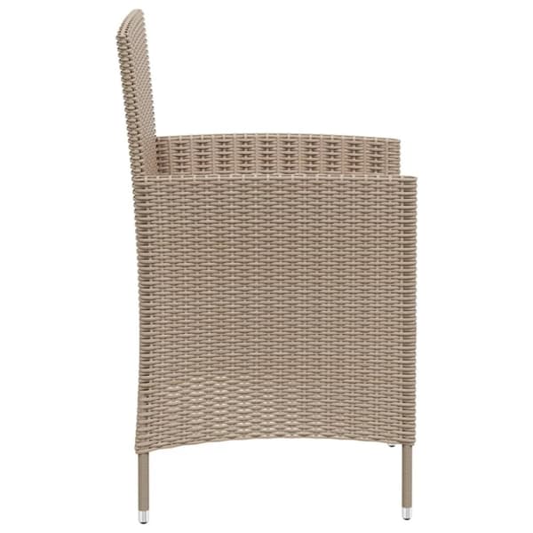 vidaXL Puutarhatuolit tyynyillä 2 kpl polyrottinki beige