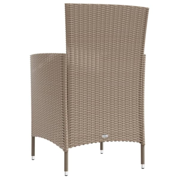 vidaXL Puutarhatuolit tyynyillä 2 kpl polyrottinki beige