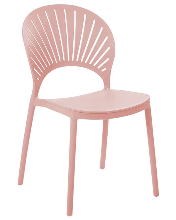 Tuoli pastellipinkki 46 x 83 x 51 cm polypropeeni 4 kpl pinottava sisälle ulos retro moderni