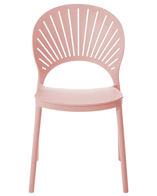 Tuoli pastellipinkki 46 x 83 x 51 cm polypropeeni 4 kpl pinottava sisälle ulos retro moderni