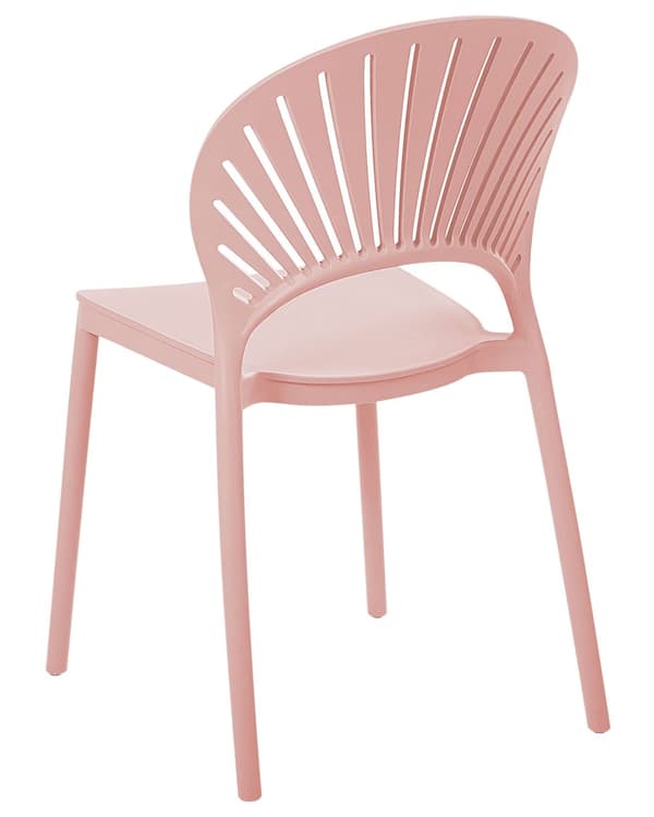 Tuoli pastellipinkki 46 x 83 x 51 cm polypropeeni 4 kpl pinottava sisälle ulos retro moderni