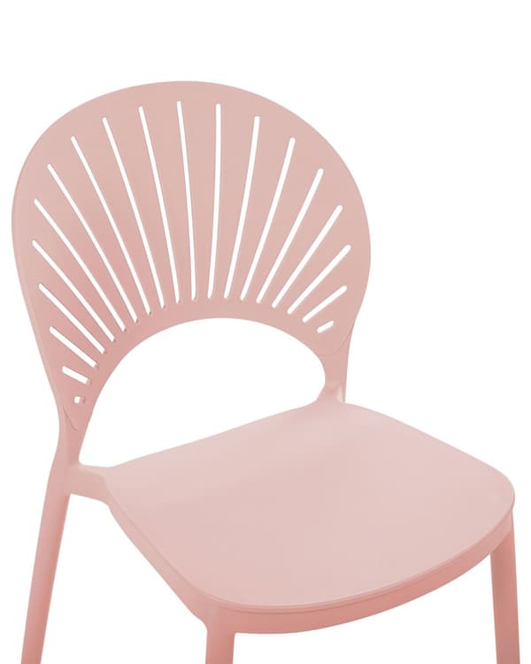 Tuoli pastellipinkki 46 x 83 x 51 cm polypropeeni 4 kpl pinottava sisälle ulos retro moderni