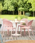 Pikkukuva 2 / 9: Tuoli pastellipinkki 46 x 83 x 51 cm polypropeeni 4 kpl pinottava sisälle ulos retro moderni