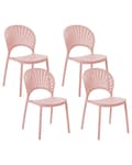 Pikkukuva 1 / 9: Tuoli pastellipinkki 46 x 83 x 51 cm polypropeeni 4 kpl pinottava sisälle ulos retro moderni