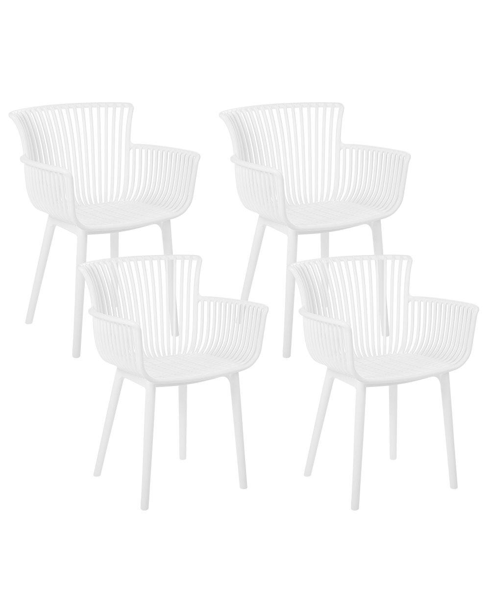 Matstol set om 4 plast vit PESARO
