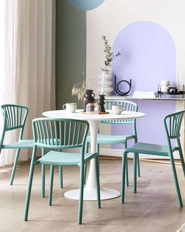 4 st Matstolar Plast Grön Inomhus Utomhus Trädgård Minimalistisk Stil