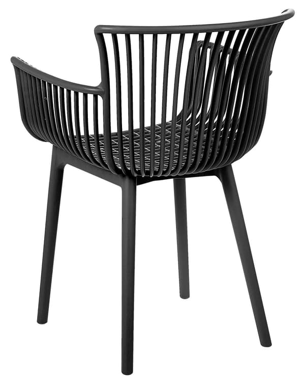 4 st Matstolar Svart Plast med Armstöd Inomhus Utomhus Trädgård Minimalistisk Stil