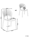 Miniatyrbild 3 av 9: Set med 4 matstolar Plast Blå Inomhus Utomhus Trädgård Stapelbar Minimalistisk stil