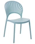 Miniatyrbild 5 av 9: Set med 4 matstolar Plast Blå Inomhus Utomhus Trädgård Stapelbar Minimalistisk stil