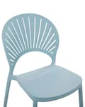 Miniatyrbild 8 av 9: Set med 4 matstolar Plast Blå Inomhus Utomhus Trädgård Stapelbar Minimalistisk stil