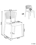 Miniatyrbillede 3 af 9: Havestole Taupe Polypropylen Sæt 50 x 50 x 78 cm Plastikstole uden Armlæn Stabelbare til Terrasse Have Dekoration Indendørs Udendørs Retro