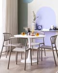 Miniatyrbillede 4 af 9: Havestole Taupe Polypropylen Sæt 50 x 50 x 78 cm Plastikstole uden Armlæn Stabelbare til Terrasse Have Dekoration Indendørs Udendørs Retro