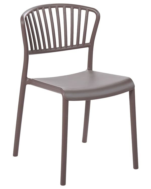 Havestole Taupe Polypropylen Sæt 50 x 50 x 78 cm Plastikstole uden Armlæn Stabelbare til Terrasse Have Dekoration Indendørs Udendørs Retro
