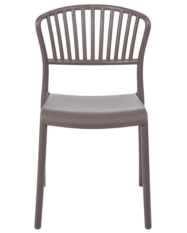 Havestole Taupe Polypropylen Sæt 50 x 50 x 78 cm Plastikstole uden Armlæn Stabelbare til Terrasse Have Dekoration Indendørs Udendørs Retro