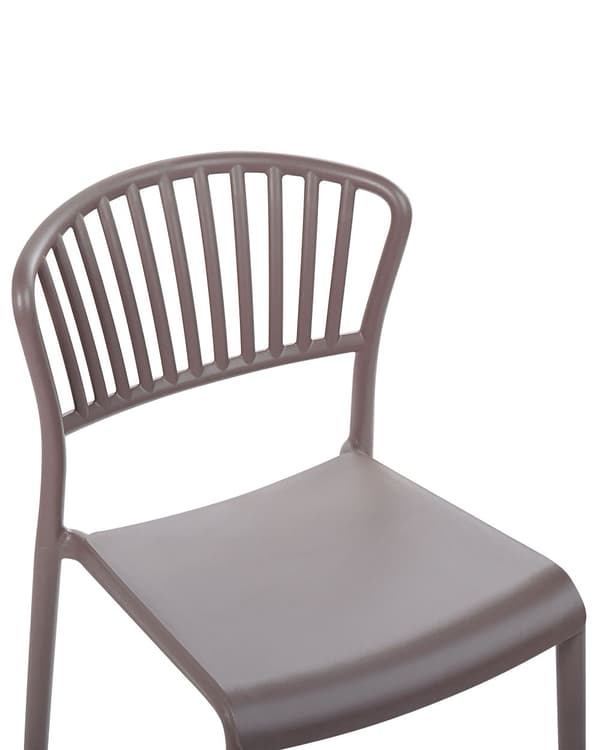 Havestole Taupe Polypropylen Sæt 50 x 50 x 78 cm Plastikstole uden Armlæn Stabelbare til Terrasse Have Dekoration Indendørs Udendørs Retro