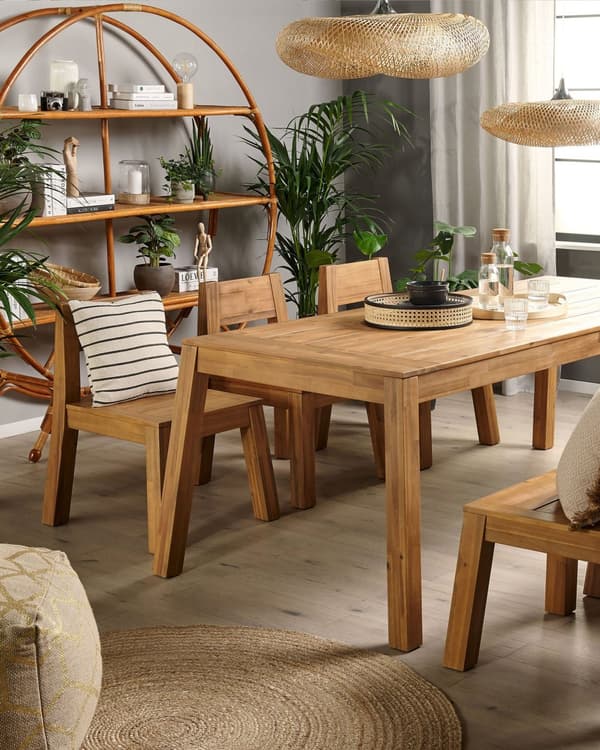 Trädgårdsstolar 4 st Ljust Laminerat Akaciaträ 81 x 61 cm Inomhus Utomhus Rustik Modern Design