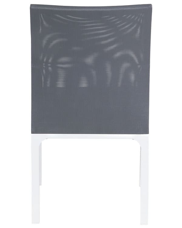 Puutarhatuoli tummanharmaa 52 x 91 x 62 cm polyesteri 4 kpl valkoiset alumiinijalat